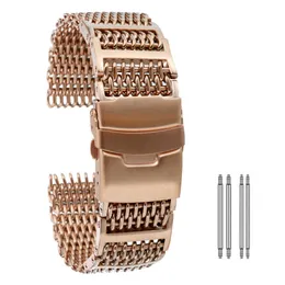 20mm 22mm 24mm Width Watch Band Stainless Steel Straps Gold/rose Gold/blue Replacement Bracelet Spring Bars Watch Accessories H0915