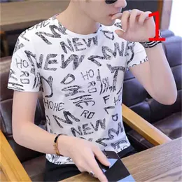 Men's short-sleeved t-shirt summer trend Korean version of the lapel cotton port wind 210420