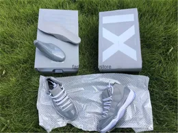 2021 Authentic 11 Cool Grey Medium White Натуральное углеродное волокно Мужская спортивная обувь Спортивные кроссовки с оригиналом 378037-001