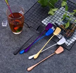 Eco Spoon Long Handle Spoons Shovel Design PVD Plated Stainless Steel Gold Tea 7 Colors Available