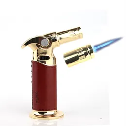 Strong fire 1300c Windproof Cigar Lighter Jet flame Torch Refillable Butane Gas Torch BBQ Camping tobacco pipes lighter ignition tool