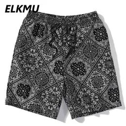 ELKMU Harajuku Streetwear Shorts Bandana Paisley Pattern Fashion Summer Hip Hop Casual Bottoms Elastic Waist HE917 210716