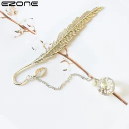 Bookmark EZONE Vintage Leaf Bookmarks Dried Flower Specimen Exquisite Gift Student Stationery For School 2022 Teacher's