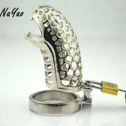 Przyjazd węża w kształcie metalu chastity urządzenie klatka penis ring cock lock bondage sex zabawki dla mężczyzn LHD007 CX200731