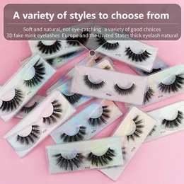 10 Pairs Karışık Yanlış Kirpikler Lazer Ambalaj Yumuşak Wispy Doğal Çapraz Vizon Göz Lashes Dramatik Faux Cils Yeniden Kullanılabilir