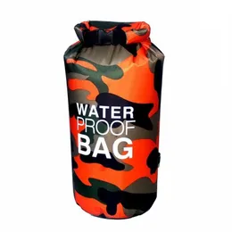 Bolsas ao ar livre 10l 15l Esportes de bolsa à prova d'água Balde de camuflagem Armazenamento de roupas de camuflagem para mergulho de mergulho Drifting saco seco