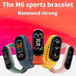Färgband M6 Smart Watch Armband Blodtryck Monitor Fitness Färgskärm Smart Watch Smart Clock Hours for Xiaomi
