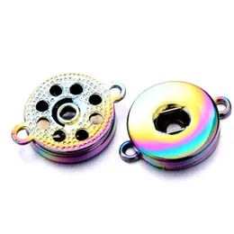 Two Ears Snap Button Jewelry Dazzle Color Plating Connector Pendant Fit 18mm Snaps Buttons diy Necklace for Women Men Noosa P004