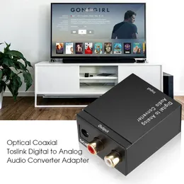 Digital till analoga ljudomvandlare Kablar Optisk fiberkoaxial signal till-analog DAC SPDIF Stereo 3.5mm Jack 2 * RCA-förstärkare avkodning2849