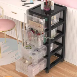 Hooks & Rails Net Celebrity Cosmetic Rack Floor Desktop Storage Box Drawer Type Dustproof High And Narrow Under Table Cabinet