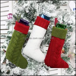 Dekoracje świąteczne dostawy Home Garden Kid Prezent Sock Candy Bag Tree Bestant Stocking Christmas Ornament Xmas Party Decoration VT0626 DRO