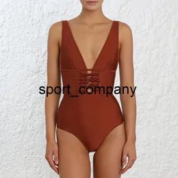 Brown One Piece Swimsuit Brazilian Swimwear Women Push Up Bathing Suit Plunge Neck Beachwear Monokini Backless Swim Wear 2021