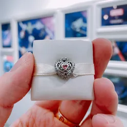 100% 925 Sterling Silver Regal Crown Coração Rosa CZ Bead Fits Europeu Pandora Jóias Charme Pulseiras