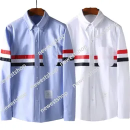 2021 Camicia da donna di design di lusso a maniche lunghe bianca casual in tessuto Oxford in cotone stile coreano alta tb camicetta da uomo