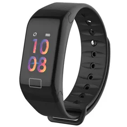 F1S Smart Armband Färgskärm Blood Oxygen Monitor Smart Watch Hjärtfrekvens Monitor Fitness Tracker Smart Armbandsur för Android iPhone
