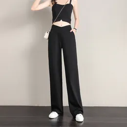 Wzory Szerokie spodnie do nóg dla kobiet High Paisted Koreański Styl Moda Oversize Spodnie dresowe Harajuku Streetwear Baggy Spodnie dla Fe