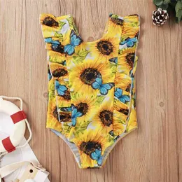Sommarkläder baddräkt blomma simma kostym flicka kläder barn barn 210528