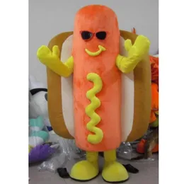 Costume della mascotte del hot dog di Halloween Personaggio dei cartoni animati di peluche di alta qualità Personaggio a tema anime Formato adulto Carnevale di Natale Festa di compleanno Vestito operato