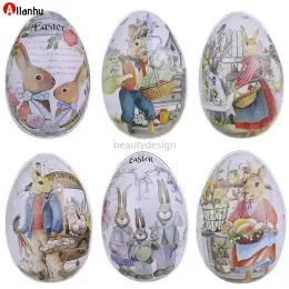 NY! Påskpartiets favorit dekorägg formad färgkanin kanin godis chokladlådor kreativ mini presentförpackning låda smycken lagring