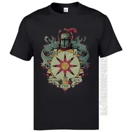 Ankomst Män Toppar EES Dark Souls Normal Shirts 100% bomull Tyg Kortärmad Camisa skjorta rund hals vintage spel 210629