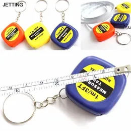 패션 키 체인 1 미터 색 무작위 키 체인 열쇠 고리 도구 인기있는 미니 테이프 측정 휴대용 키 반지 남자 선물 G1019