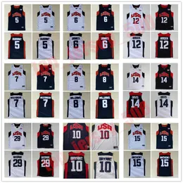 Retro Basketball 2012 Team USA Jersey Kevin 5 Durant 12 Harden 10 Bryant Russell 7 Westbrook Chris 13 Paul Deron 8 Williams Anthony