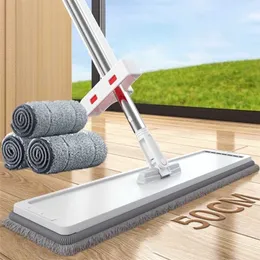 JOYBOS Flat Mop Plus 50 cm großer Kopf, keine Handwäsche, trocken und nass, für den Haushalt, magische Quetsch-Poolbürste, Reinigung, Garten, EL 211215