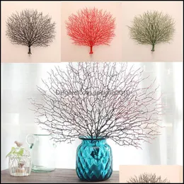 Dekoracyjne świąteczne dostawy GardenDecorative Flowers Wieńce Roślina Koral Gałąź Paw Kształt Home Party Wedding Decoration Decor Diy Drop