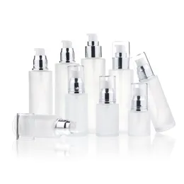 Frosted Glass Cosmetic Butelka Makijaż Balsam Pompy Pojemnik z Refillable Mist Spray Perfumy Butelki 20ml 30ml 40ml 50 ml 60 ml 80 ml 100 ml