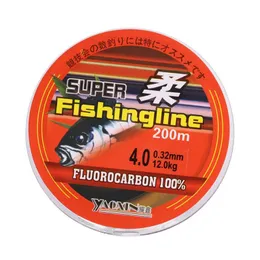 Braid Line 200m Fishing Super Strong Japanese 100% Nylon Transparent Not Fluorocarbon Wire
