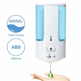 Dispenser di sapone liquido da parete 400ML Lavaggio automatico a mano per la casa Toilette per la casa Bagno Doccia Gel Pompa Dispenser di sapone 211130