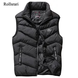 L-8XL Gilet Uomo Autunno Primavera Moda Cappotti Gilet da uomo imbottito in cotone Giacca senza maniche maschile Gilet ispessimento casual 106 210925