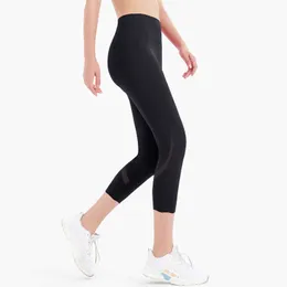 L-042 Women's Yoga Pants Naked Feeling Tight Hip Lifting Mesh Breathable High Waist Running Fitness Gym Clothes Women Leggings Sports Elastic Capris