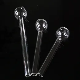 Partihandel Simple Smoking Glass Pipe Pyrex Glasolja Brännare Rör Handrör med rak rörsked Formrör Rökning Tillbehör