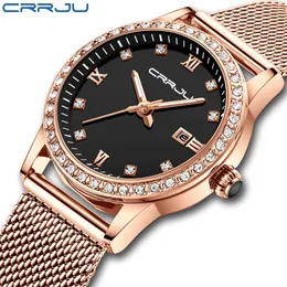 Crrju Gold Watch mulheres relógios de quartzo senhora impermeável relógio de pulso mulheres bracelet relógio feminino relogio feminino montre femme 210616