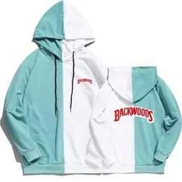 가을 얇은 섹션 새로운 브랜드 남성 운동복 Backwoods 인쇄 풀오버 후드 남성 여성 힙합 까마귀 스웨터 X0804