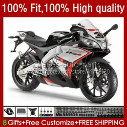 OEM Body Injection für Aprilia RSV Silberschwarz RS 125 R RR 125RR RS4 RS125 12 13 14 15 16 38Nr. 76 RSV125 RSV-125 RS-125 2012 2013 2014 2015 2016 RSV125RR 12-16 Verkleidungsset