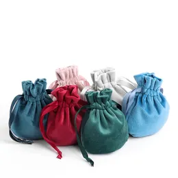 Multifunctional Velvet Mini Jewelry Storage Bags Beaded Bracelets Pendant Necklaces Earring Drawstring Pouches Packaging Wedding Birthday Decor