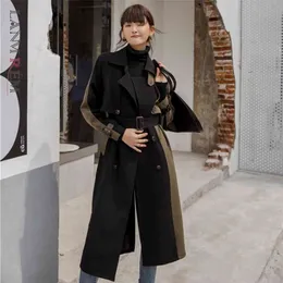 Lanmrem średniej długości wiatrówka kobieta jesień koreańska wersja podwójna szczupła gruba płaszcz 19B-A373 210825