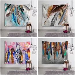 The Beautiful Feather Tapestry Salon Bed Room Drukowanie Home Deco Wall Wiszące Wall Art Picnic Mata Multi Drukuj 210609