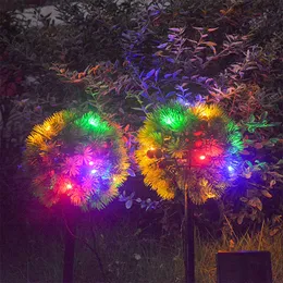 LED 잔디 램프 소나무 바늘 공 조명 녹색 풍경 2 태양 전지 패널 방수 야외 정원 장식 크리스마스