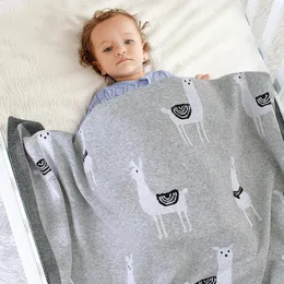 Infant Baby Boy Girl Alpaca Printing Knit Blanket Autumn Winter born Quilt Boys Girls Hold 210429