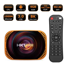 Android TV Box HK1 X4 11,0 OS S905x4 Quad Core 4G 64G Smart Set Box 5G Dual Wi -Fi 1000M LAN 8K Kodek wideo