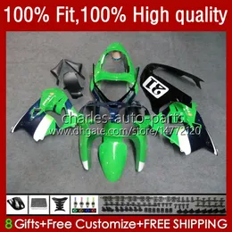 Wtryskiwacze Maryncje formy dla Kawasaki Ninja ZX 9R 900 CC ZX9 9 R 98-03 Zestaw nadwoziowy 25NO.34 ZX900 ZX9R 00 01 03 Green Blue BLK ZX-9R ZX-900 900CC 2000 2001 2002 2003 OEM Bodys