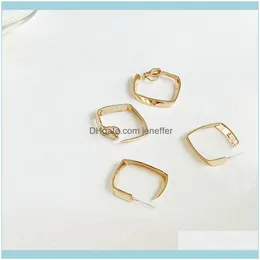 Charm-Ohrringe Jewelryfactoryf11Itremella Simple And Advanced Feeling Square Copper 925 Nail No Hole Clip Ear Ornament Female Drop Delivery