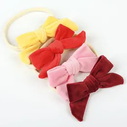 Baby Girl Solid Color Velvet Headbands Bowknot Headwear Kids Party Club Hairbands Fashion Hair Accessories