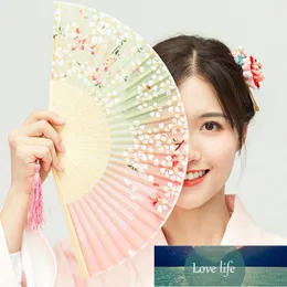 Vintage Bamboo Folding Hand Held Flower Fan Chinese Dance Party Solid Fan for Party Hand Bamboo Flower Hand Fans Personalized Factory price expert design Quality