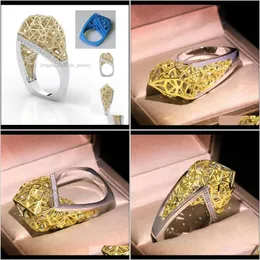 Pierścienie jubilerskie hop vintage moda biżuteria 925 sierling siergold wypełnienie sześcienny cyrkon diament damski netto pierścień dla miłośników prezent dro