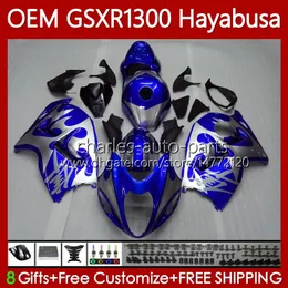 حقن الجسم لسوزوكي GSXR 1300 سم مكعب Hayabusa GSXR1300 08 2008 2009 2011 2012 2012 2012 197NO.173 1300CC GSXR-1300 14 16 16 17 18 19 GSX R1300 08-19 Fairing Blue Silvery