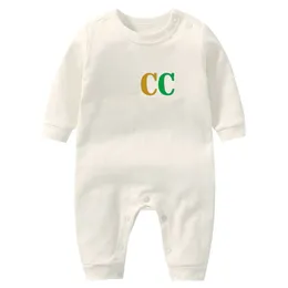 babybyxor Pojkar flickor designer brevtryck Kortärmad och långärmad jumpsuit nyfödd romper i ren bomull G365